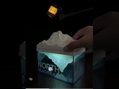 Lâmpada de noite de glaciar de gelo com aromaterapia e alto-falante Bluetooth